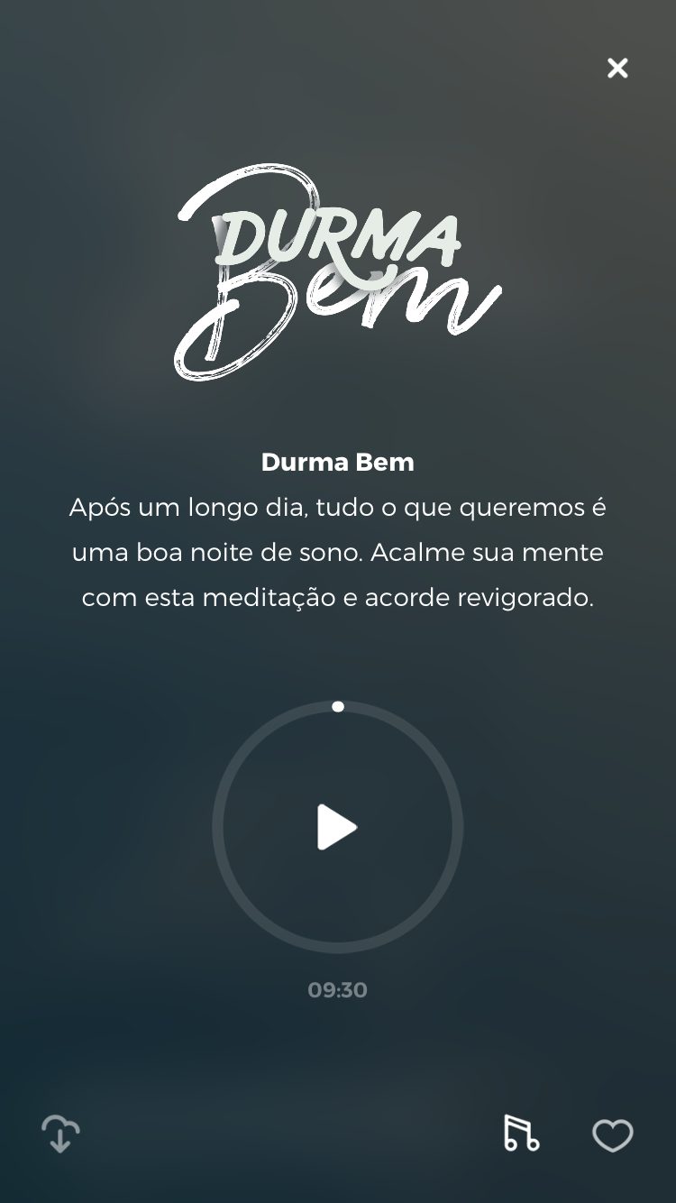 tela da meditação guiada durma bem do zen app para cultivar a felicidade